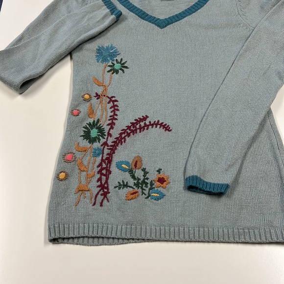 Fossil embroidered long, V-neck sweater. - Picture 4 of 14